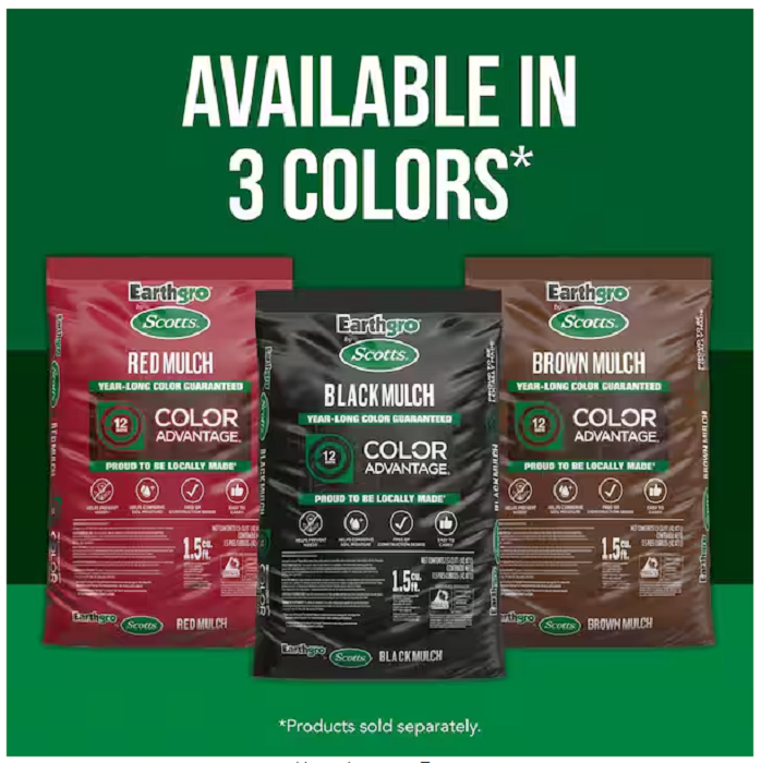 Lot of 6 bags Scotts Earthgro mulch, 9 cubic feet total, natural wood shredded mulch for moisture retention and weed prevention