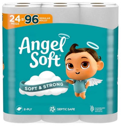Toilet Paper, 24 Mega Rolls, Soft and Strong Toilet Tissue