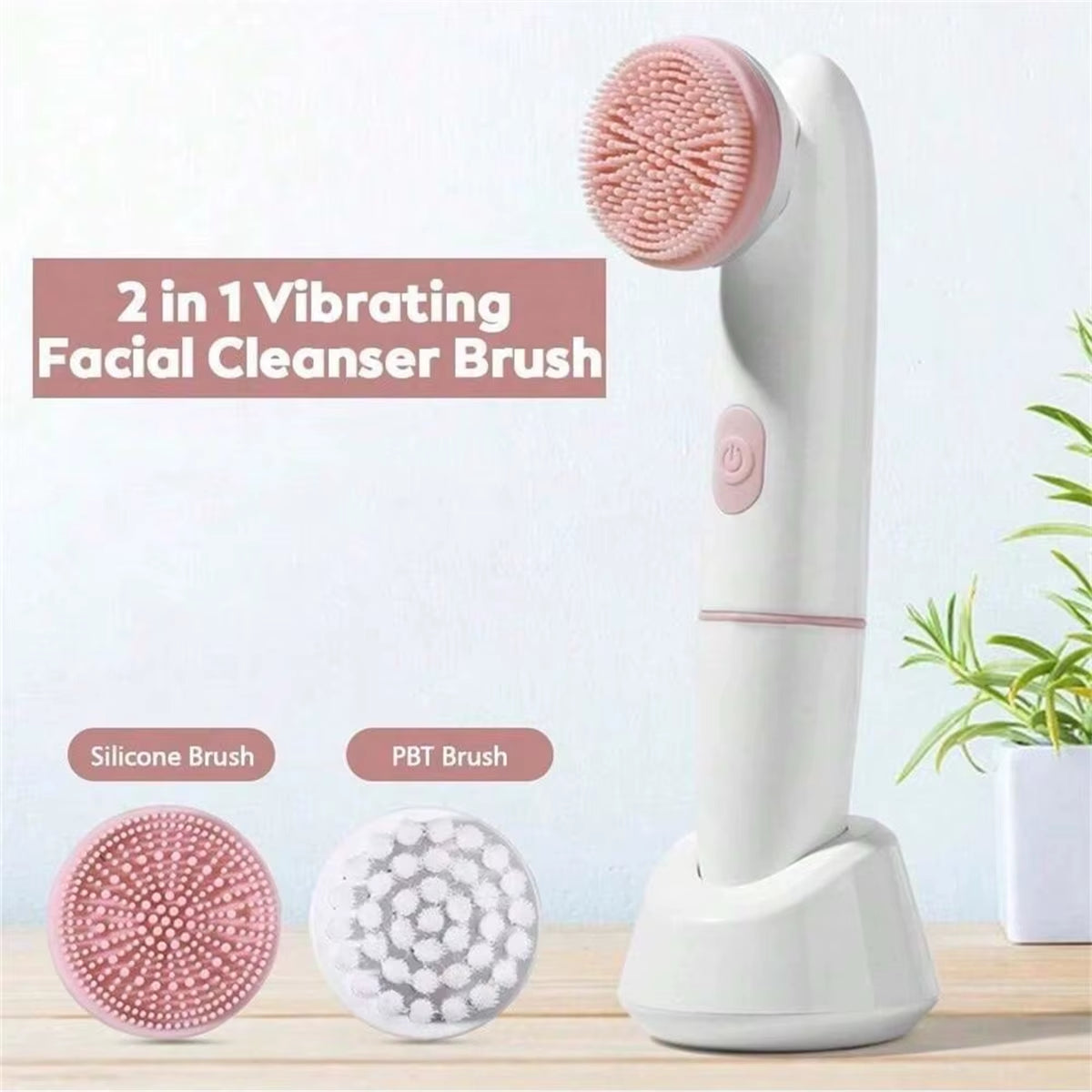 Electric Facial Cleansing Brush with Sonic Vibration and Exfoliation Features for Enhanced Skincare Routine