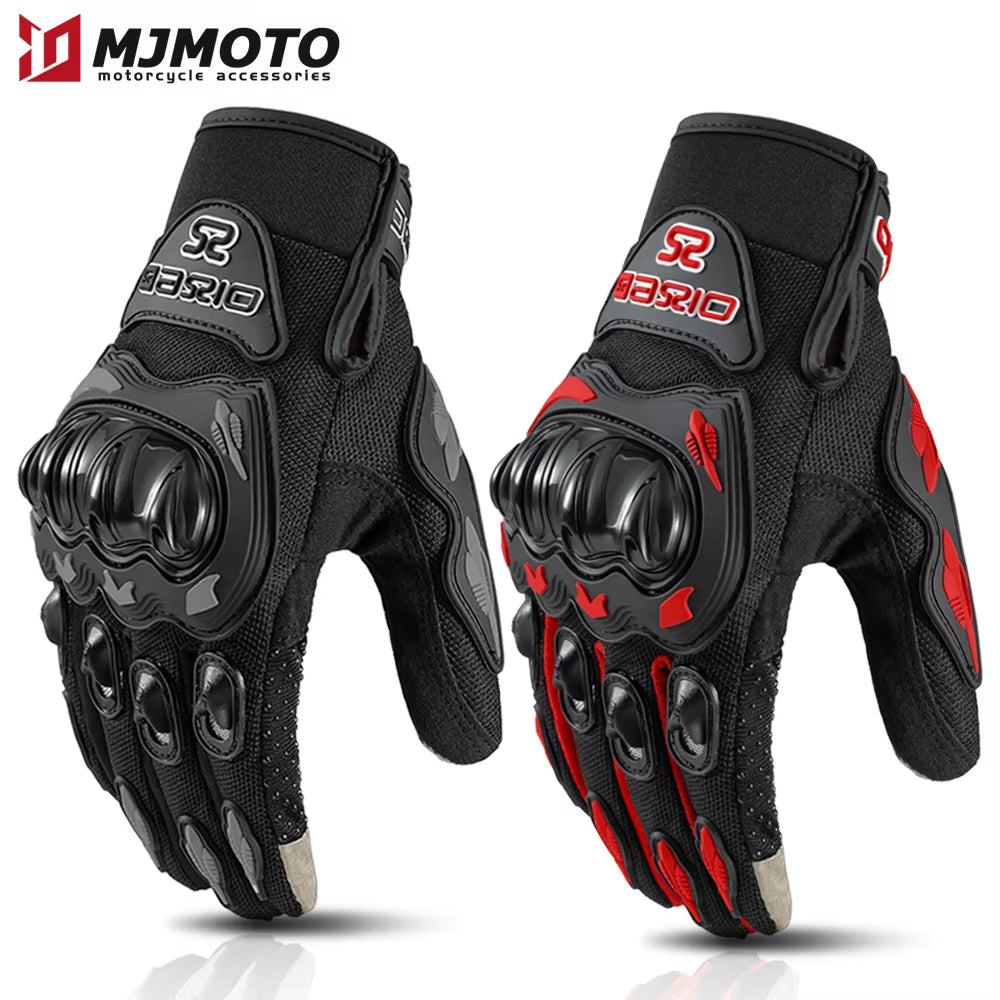 Summer Breathable Full Finger Motorcycle Gloves - Non-Slip, Wear-Resistant Motocross Racing Gloves with Touch Screen Compatibility