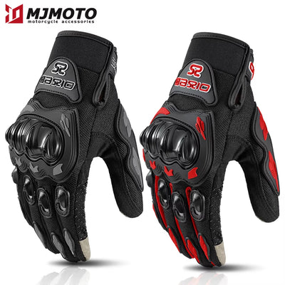 Summer Breathable Full Finger Motorcycle Gloves - Non-Slip, Wear-Resistant Motocross Racing Gloves with Touch Screen Compatibility