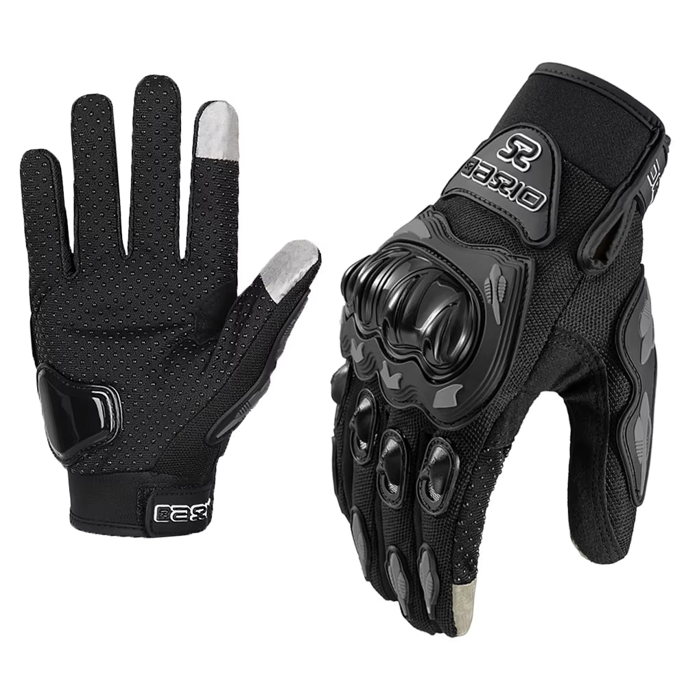 Summer Breathable Full Finger Motorcycle Gloves - Non-Slip, Wear-Resistant Motocross Racing Gloves with Touch Screen Compatibility