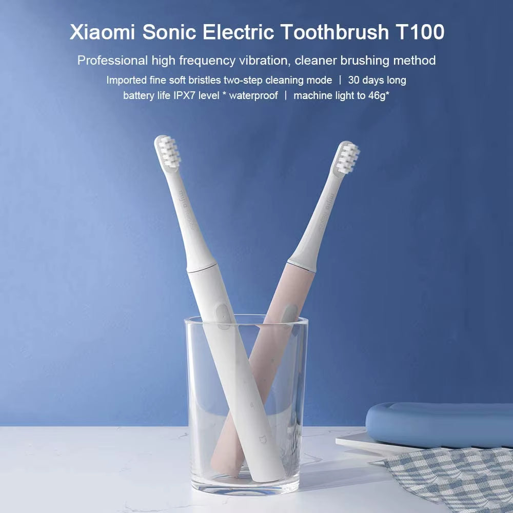 Mijia T100 Sonic Electric Toothbrush - Cordless, USB Rechargeable, Waterproof, Ultrasonic Automatic Design