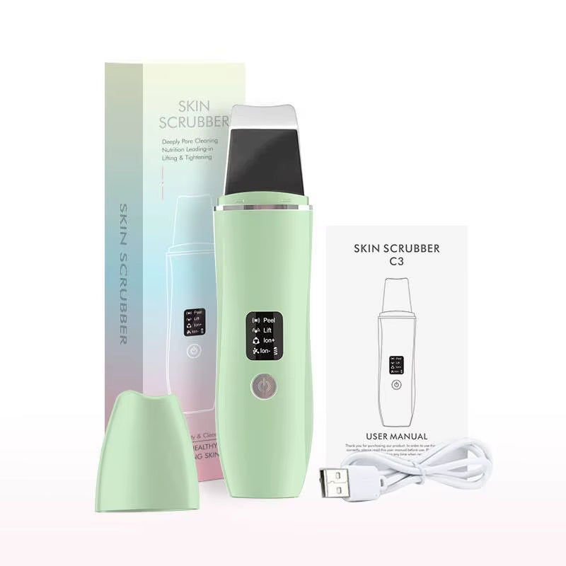 Ultrasonic Skin Scrubber and Blackhead Remover with 4 Modes for Deep Cleansing and Facial Lifting
