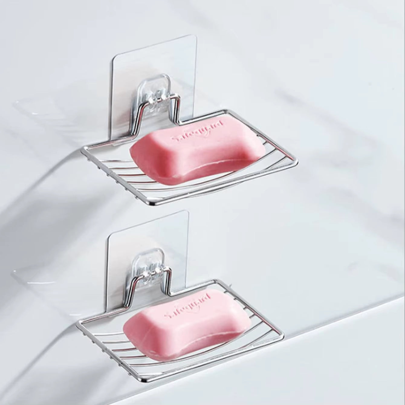 Stainless Steel Punch-Free Soap Rack - Wall-Mounted Single Layer Drainage Shelf for Bathroom