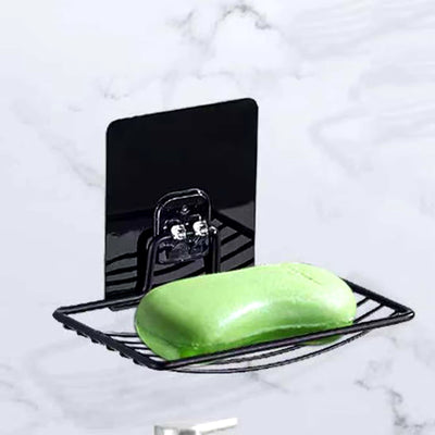 Stainless Steel Punch-Free Soap Rack - Wall-Mounted Single Layer Drainage Shelf for Bathroom