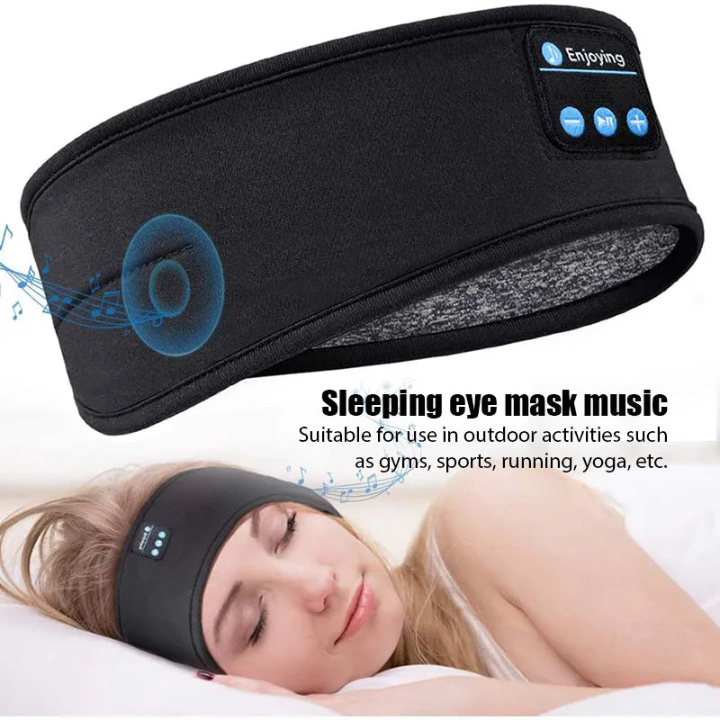Wireless Bluetooth Headset with Elastic Sports Headband and Earbuds - Music and Sleep Eye Mask Wireless Headphones