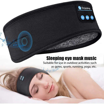 Wireless Bluetooth Headset with Elastic Sports Headband and Earbuds - Music and Sleep Eye Mask Wireless Headphones