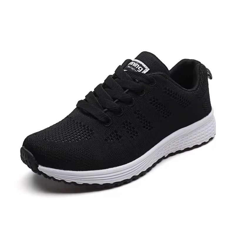 Women Casual Shoes Fashion Breathable Walking Mesh Flat Shoes Sneakers Women Gym Vulcanized Shoes black Female Footwear